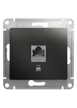 GLOSSA РОЗЕТКА компьютерная RJ45 кат. 5e, механизм, АНТРАЦИТ