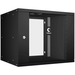 Шкаф коммутационный Cabeus (WSC-05D-9U55/45-BK) настенный 9U 550x450мм пер.дв.стекл 30кг черный 340мм 14кг 220град. 450мм IP20 сталь