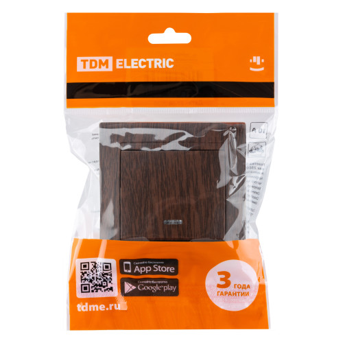 Выключатель 1 кл. с подсветкой 10А венге Выключатель 1 кл. с подсветкой 10А венге