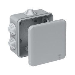 MULTIBOX Коробка распред. откр. установки 100x100x50, габариты 130х130х58, IP55 СЕРАЯ (со стикером)