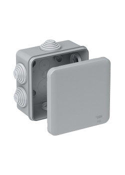 MULTIBOX Коробка распред. откр. установки 100x100x50, габариты 130х130х58, IP55 СЕРАЯ (со стикером)