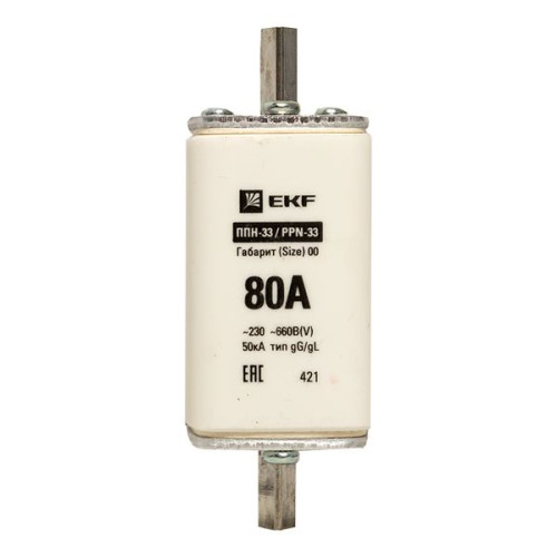 Плавкая вставка ППН-33 160/80А габарит 00 EKF Плавкая вставка ППН-33 160/80А габарит 00 EKF