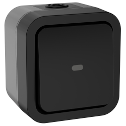 TORS Переключатель одноклавишный с индикацией 10А IP55 TS102 графит IEK