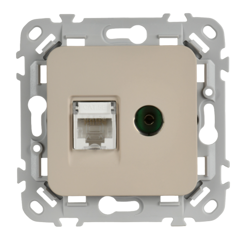 FLITE Розетка 2-местная RJ45/TV категория 5Е UTP РКТВ5е-2-0-ФлЛ льняной IEK FLITE Розетка 2-местная RJ45/TV категория 5Е UTP РКТВ5е-2-0-ФлЛ льняной IEK