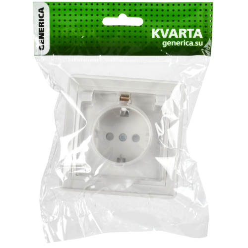 KVARTA Розетка с заземлением с защитными шторками с крышкой IP44 16А кер РСбш10-3-ККБ-44 белый GENERICA KVARTA Розетка с заземлением с защитными шторками с крышкой IP44 16А кер РСбш10-3-ККБ-44 белый GENERICA