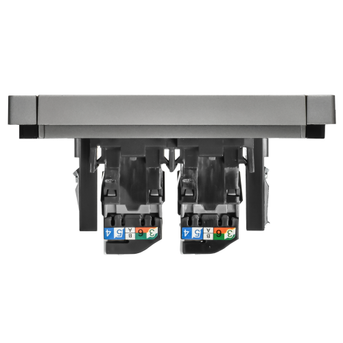 FORTE&PIANO Розетка компьютерная двойная RJ45 кат.5E FP533 сталь IEK FORTE&PIANO Розетка компьютерная двойная RJ45 кат.5E FP533 сталь IEK