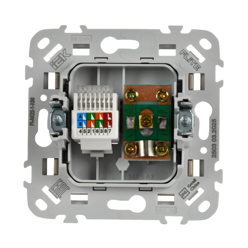 FLITE Розетка 2-местная RJ45/TV категория 5Е UTP РКТВ5е-2-0-ФлЛ льняной IEK FLITE Розетка 2-местная RJ45/TV категория 5Е UTP РКТВ5е-2-0-ФлЛ льняной IEK