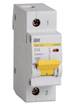 KARAT Автоматический выключатель ВА47-100 1P D 16А 10кА IEK