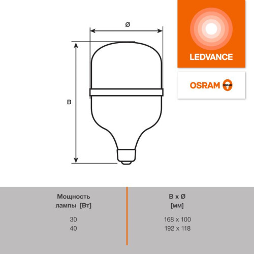 Лампа светодиодная LED G4 Value LVHW300 30W/840 CRI95 30Вт 4000К 3450лм цилиндрическая матов. E27 140-265В OSRAM 4099854121272 Лампа светодиодная LED G4 Value LVHW300 30W/840 CRI95 30Вт 4000К 3450лм цилиндрическая матов. E27 140-265В OSRAM 4099854121272