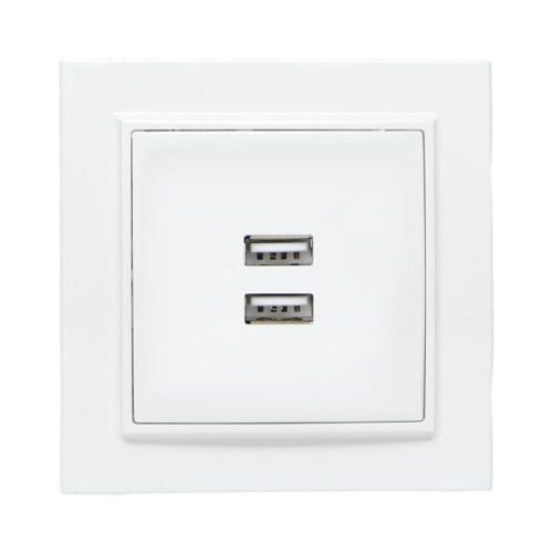Минск Розетка USB 2-мест. СП 2,1А бел. EKF Минск Розетка USB 2-мест. СП 2,1А бел. EKF