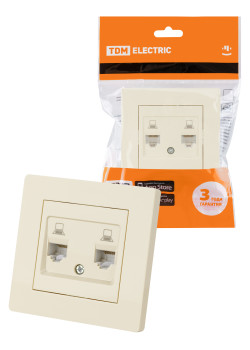 Розетка компьютерная двойная RJ45 сл. кость 