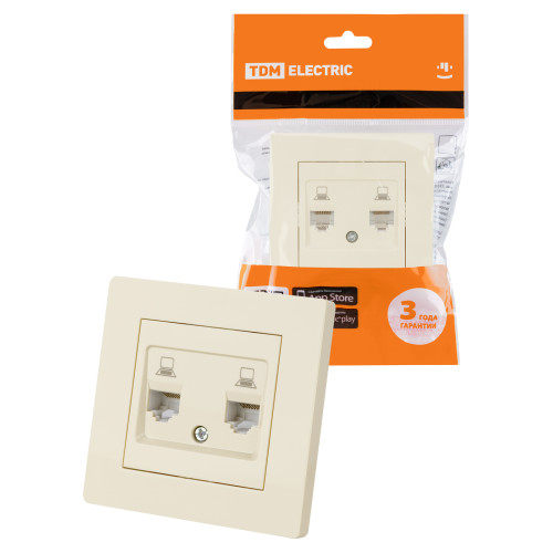 Розетка компьютерная двойная RJ45 сл. кость 