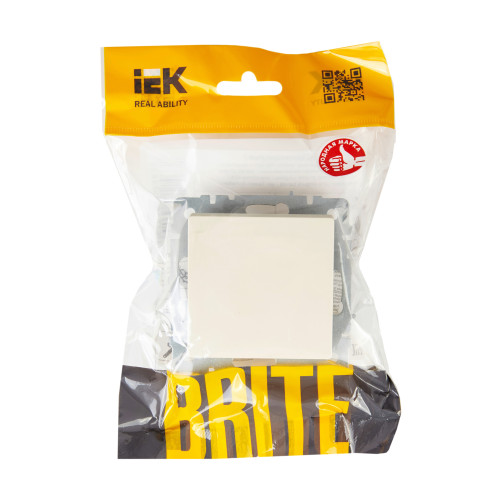 BRITE Выключатель 1-клавишный перекрестный 10А ВС10-1-3-БрКр бежевый IEK BRITE Выключатель 1-клавишный перекрестный 10А ВС10-1-3-БрКр бежевый IEK