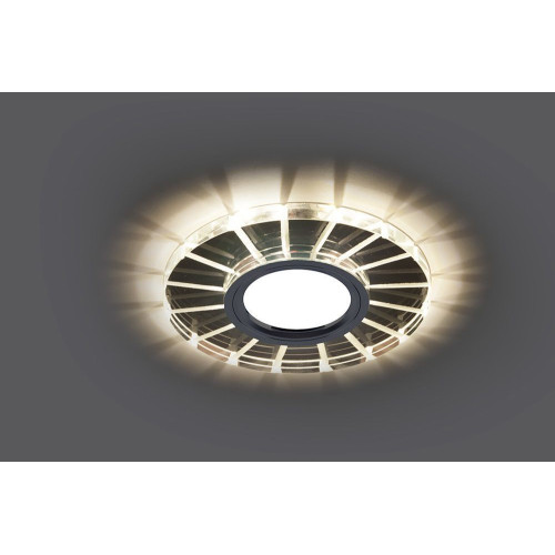 Светильник встраиваемый с LED подсветкой Feron CD982 потолочный MR16 G5.3 прозрачный, хром Светильник встраиваемый с LED подсветкой Feron CD982 потолочный MR16 G5.3 прозрачный, хром