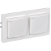 BRITE Комплект 1-местная с заземлением с защитными шторками и крышкой 16А IP44 2 штуки в сборе с двойной рамкой РСбш10-3-44-БрБ белый