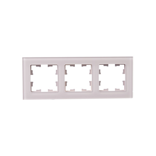 BRITE Рамка 3-местная РУ-3-2-Бр стекло розовый матовый IEK