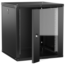 ITK LINEA W Шкаф настенный 12U 600х600мм дверь стекло черный 2.0
