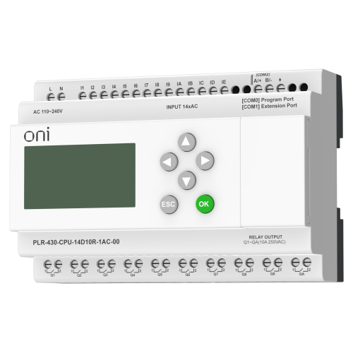 ПЛК 430 Модуль ЦПУ 14 DI 10 RO 220В AC с экраном ONI