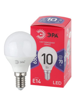 Лампа светодиодная RED LINE LED P45-10W-865-E14 R 10Вт P45 шар 6500К холод. бел. E14 Эра Б0045354