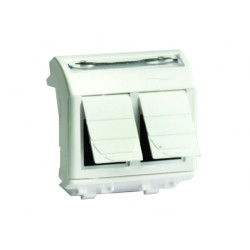 Ком.роз. двойная RJ45 кат.5e экран., 8P8C, Brava, белая, 2мод