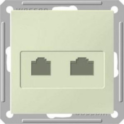 W59 РОЗЕТКА двойная RJ11+RJ45 кат.5e, механизм, СЛОНОВАЯ КОСТЬ