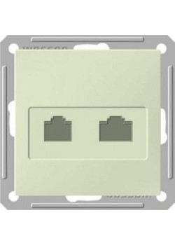 W59 РОЗЕТКА двойная RJ11+RJ45 кат.5e, механизм, СЛОНОВАЯ КОСТЬ