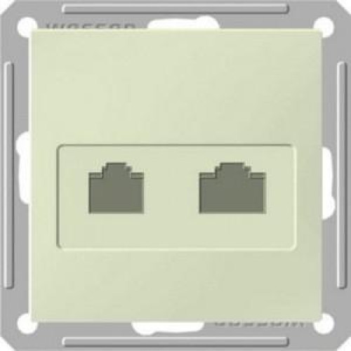 W59 РОЗЕТКА двойная RJ11+RJ45 кат.5e, механизм, СЛОНОВАЯ КОСТЬ