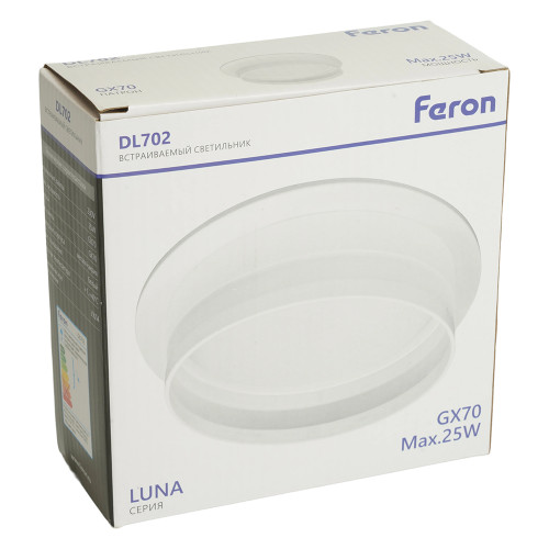 Светильник встраиваемый Feron DL702 LUNA потолочный GX70 белый круг
