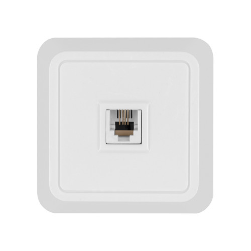 Розетка TФ (RJ-11) открытой установки IP20, белая Розетка TФ (RJ-11) открытой установки IP20, белая