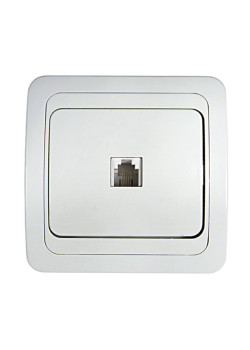 Розетка телефонная 1-м СП Classico 2034 16А IP20 бел. ASD / IN HOME 4690612000404