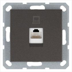 Розетка компьютерная 1-м RJ45 IP20 кат. 5E механизм мокко Jasmart G6105Z
