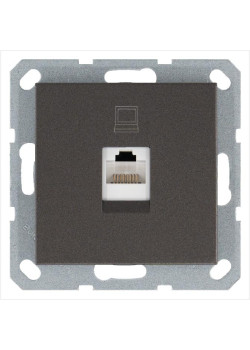 Розетка компьютерная 1-м RJ45 IP20 кат. 5E механизм мокко Jasmart G6105Z