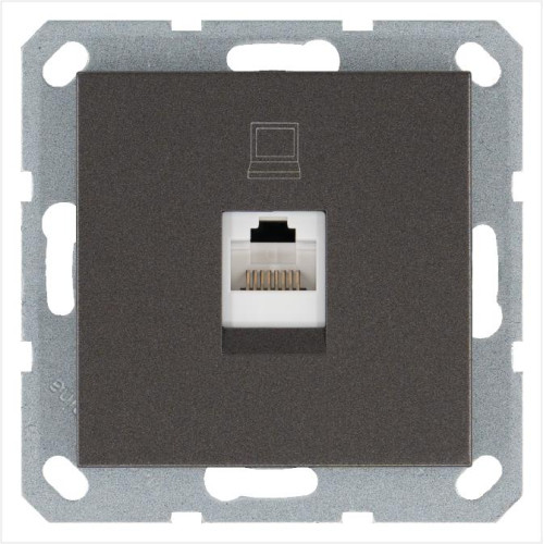 Розетка компьютерная 1-м RJ45 IP20 кат. 5E механизм мокко Jasmart G6105Z