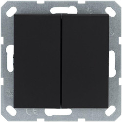 Выключатель 2-кл. 10А IP20 механизм черн. матовый soft touch Jasmart G3023PB