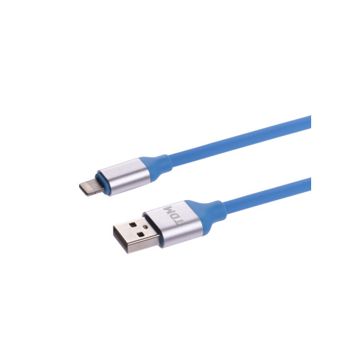 Дата-кабель, ДК 18, USB - Lightning, 1 м, силиконовая оплетка, голубой, TDM Дата-кабель, ДК 18, USB - Lightning, 1 м, силиконовая оплетка, голубой, TDM