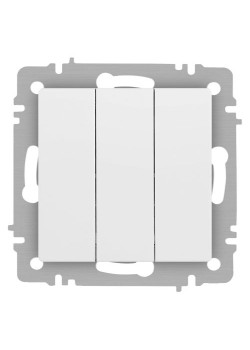Выключатель Accent 6-106-01М тройной 10А-250В IP20 СУ AL/CU бел. матов. Intro Б0063532
