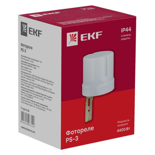 Фотореле PS-3 20А 4400Вт IP44 EKF Фотореле PS-3 20А 4400Вт IP44 EKF