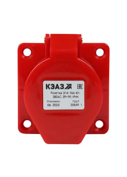 Розетка фланцевая 314-16А-6h-380AC-3P+PE-IP44