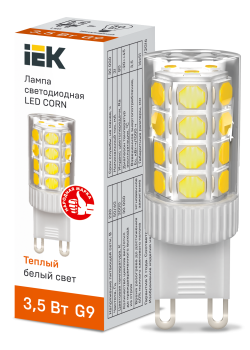 Лампа светодиодная CORN капсула 3,5Вт 230В 3000К керамика G9 IEK