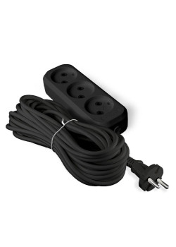 Удлинитель 3х5м без заземл. 6А IP20 У6-639М ПВС 2х0.75 черн. UNIVersal 2006