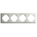 Рамка STEKKER, PFR00-7004-03 4-местная, пластик, серия Катрин, серебро Рамка STEKKER, PFR00-7004-03 4-местная, пластик, серия Катрин, серебро