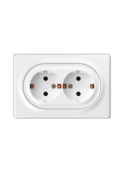 Розетка 2-м СП Florence 16А IP20 с заземл. винт. клеммы бел. 1E10401300 OneKeyElectro 2172767