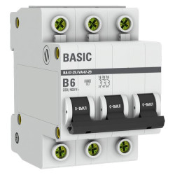 Авт. выкл. ВА 47-29 3P 6А (B) 4,5кА BASIC