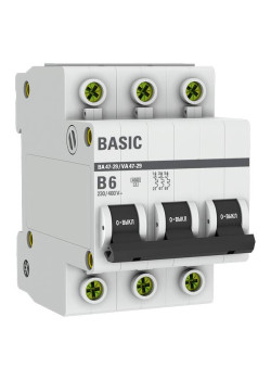 Авт. выкл. ВА 47-29 3P 6А (B) 4,5кА BASIC