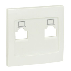 Валенсия лиц. панель розетки RJ-45 2-местная жемчуг EKF