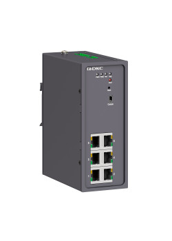Промышленный управляемый коммутатор, 6×10/100Base-T(X) портов RJ45,консольный порт Mini USB, 24-48В DC (18-72В DC), с резервированием