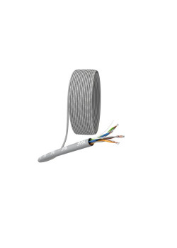 Кабель витая пара U/UTP кат.5E 4х2х24AWG solid CCA PVC Simple сер. (м) Эра Б0044434
