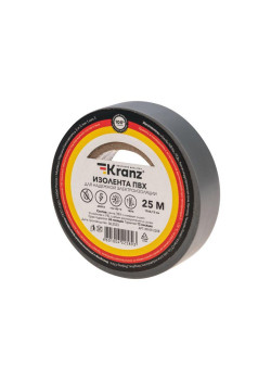 Изолента ПВХ 0.13х19мм 25м сер. Kranz KR-09-2208