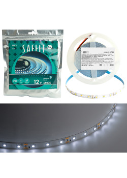 Лента светодиодная SST01 SAFFIT 60SMD(2835)/m 6Вт/м 12V 5000*8*1.22мм 6500K, IP20