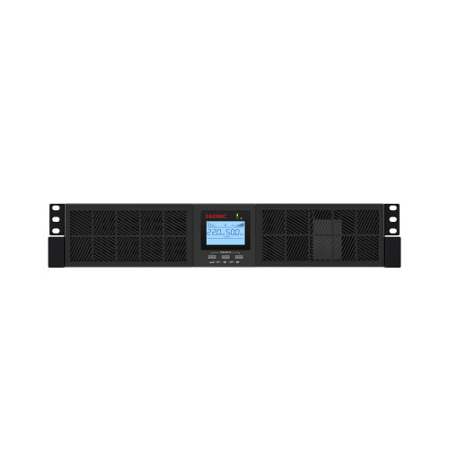 Онлайн ИБП ДКС серии Смолл Рэкмаунт (Small Rackmount), 1000 ВА/1000 Вт,1/1, 6xIEC C13, 1хIEC C19, EPO, USB, RS-232, Rack 2U, з/у 6А, без АКБ